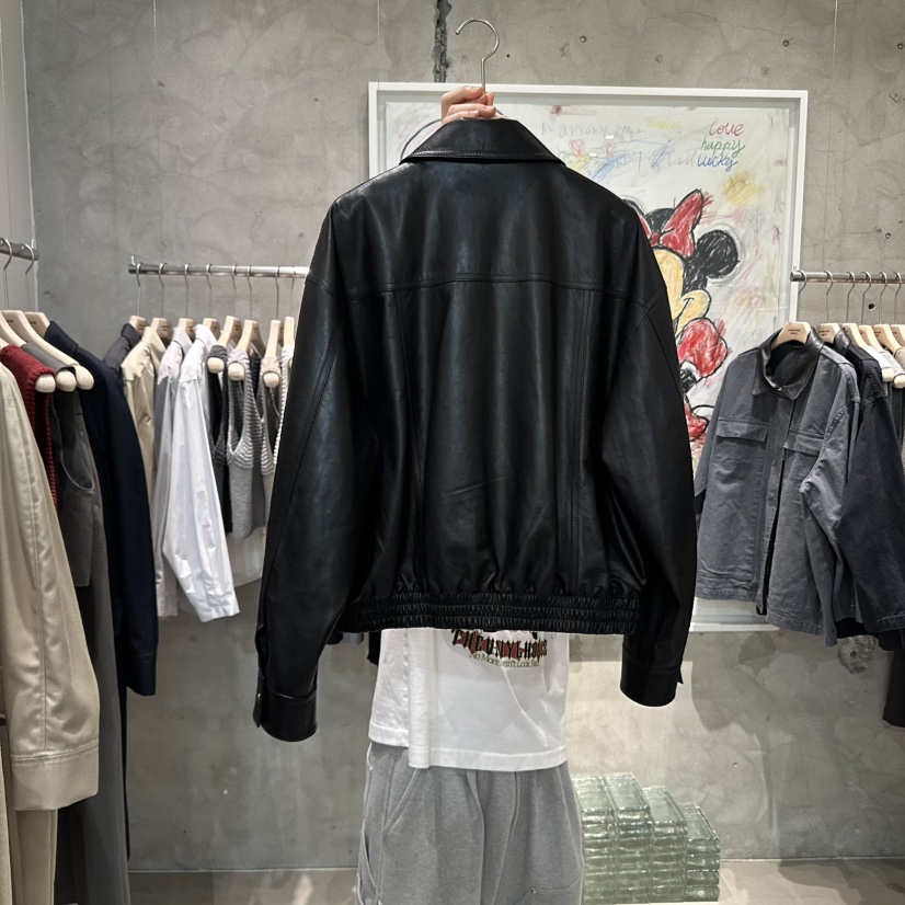 LAMAGIEPIE東大門㊣代購女裝新品推薦真品25秋冬夾克口袋皮革LAMAGIE GREY夾克