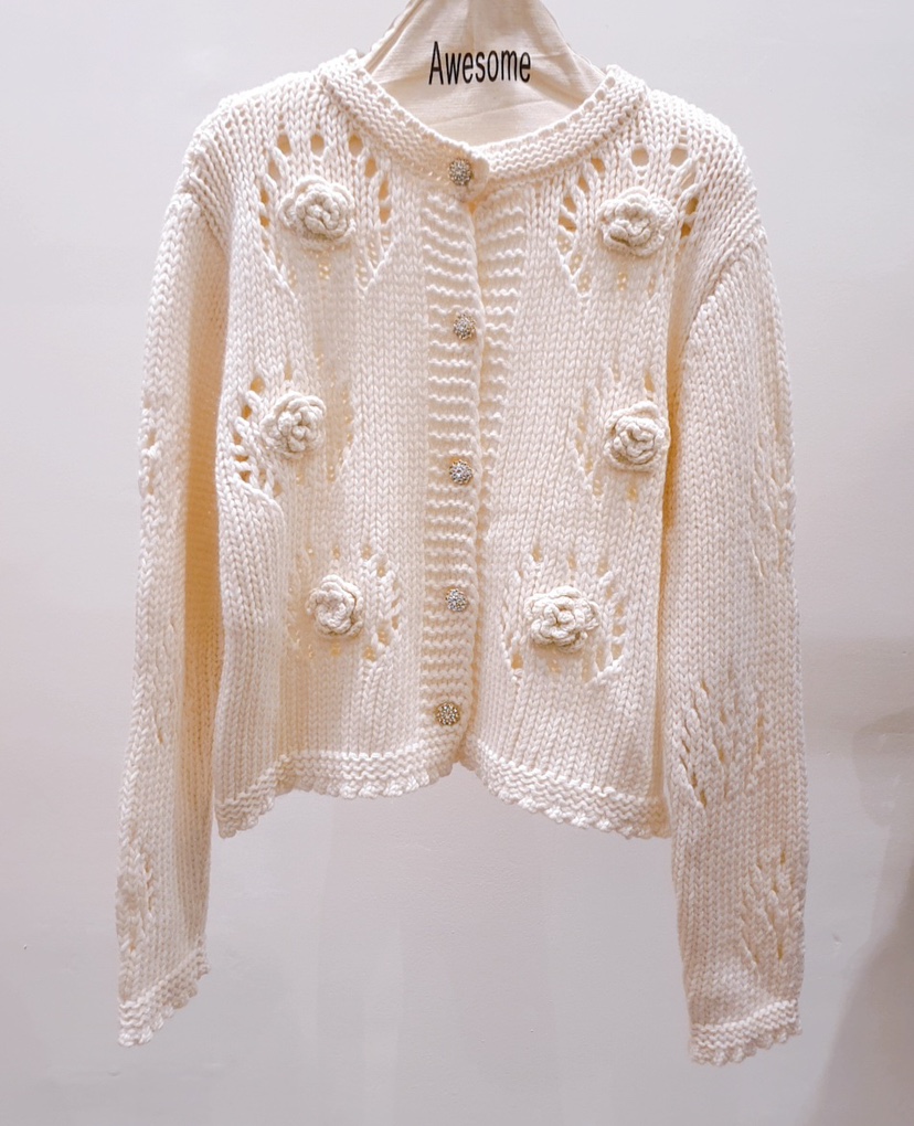 AWESOME-P東大門㊣代購女士新品25秋冬職業時尚人氣毛衣開衫AWESOME-P毛衣圖色1