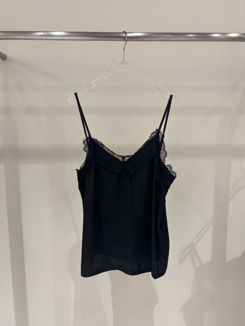 OKIE韓國代購㊣女裝新品真品25秋冬人氣休閑吊帶背心蕾絲絲綢OKIE吊帶/背心圖色2