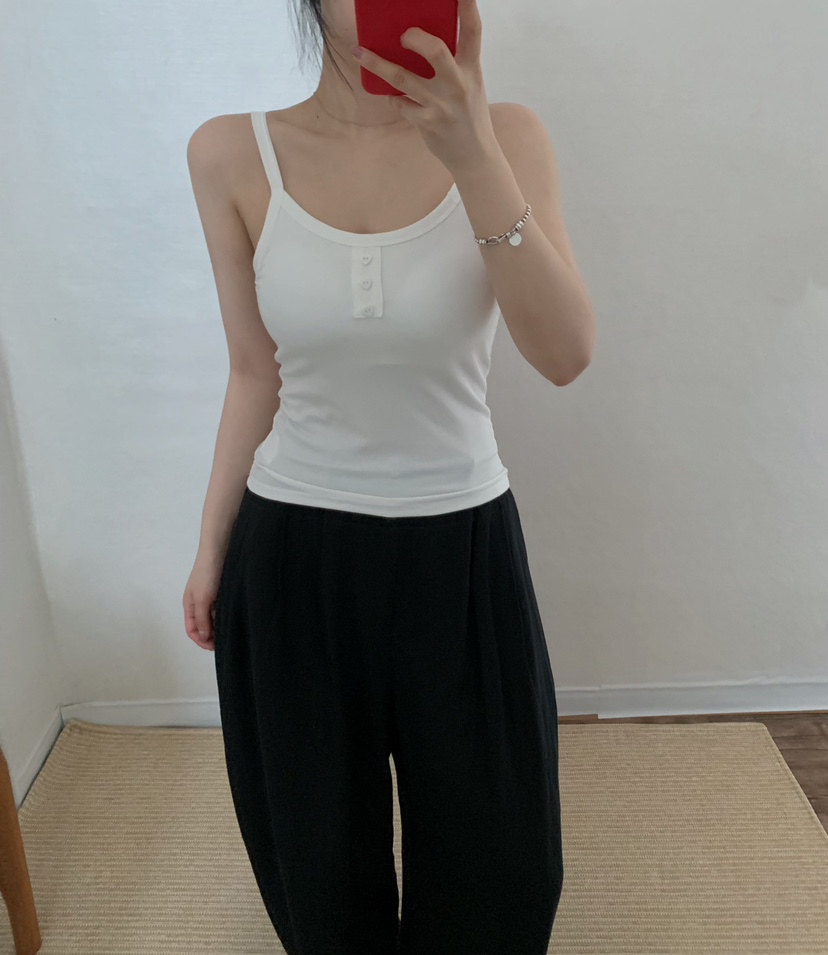 TWENTY FOUR SEVEN24-7東大門㊣直郵女士新款職業吊帶背心紐扣TEWNTY FOUR SEVEN24-7吊帶/背心
