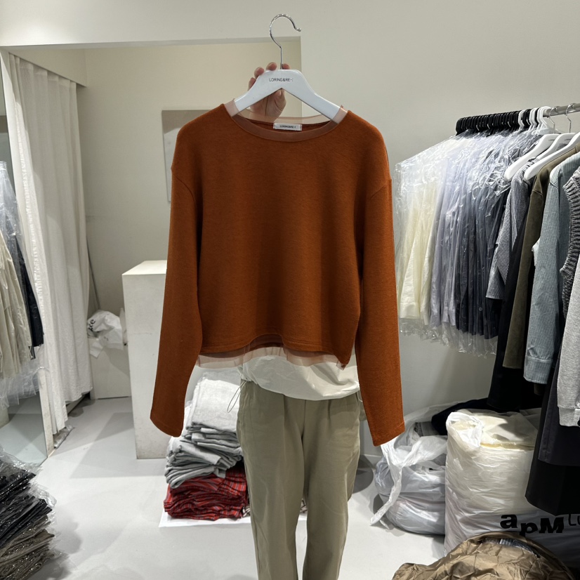 LORING RE I東大門㊣直郵女士新品真品時尚25秋冬長袖T恤LORING RE-I/BARE長袖T恤圖色3