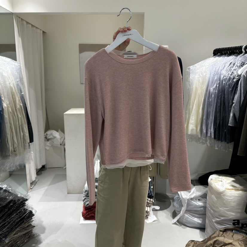 LORING RE I東大門㊣直郵女士新品真品時尚25秋冬長袖T恤LORING RE-I/BARE長袖T恤圖色4