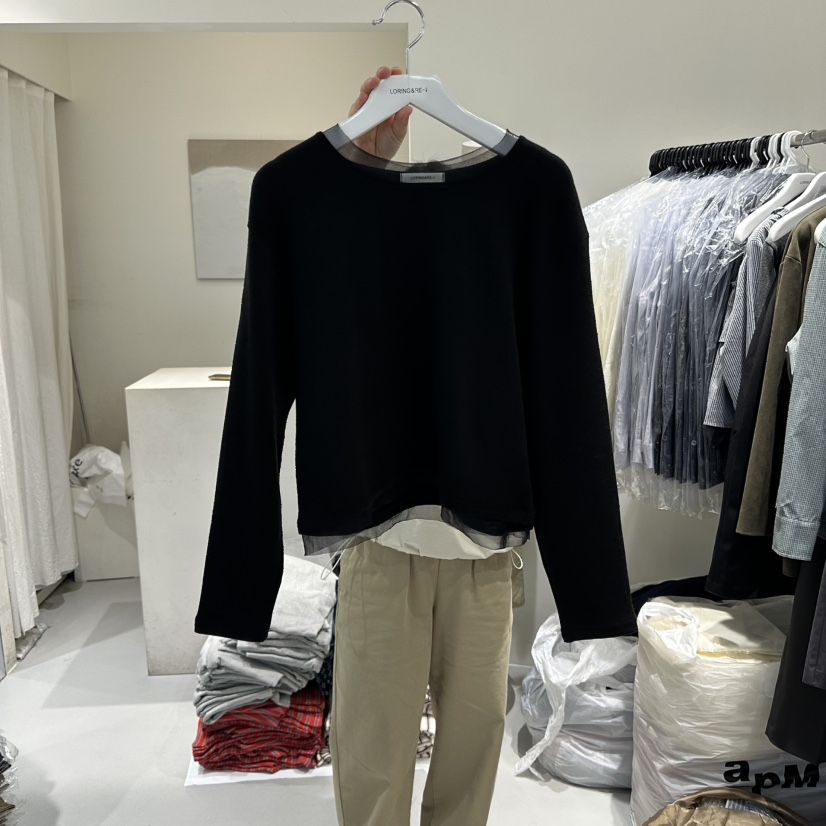 LORING RE I東大門㊣直郵女士新品真品時尚25秋冬長袖T恤LORING RE-I/BARE長袖T恤圖色5