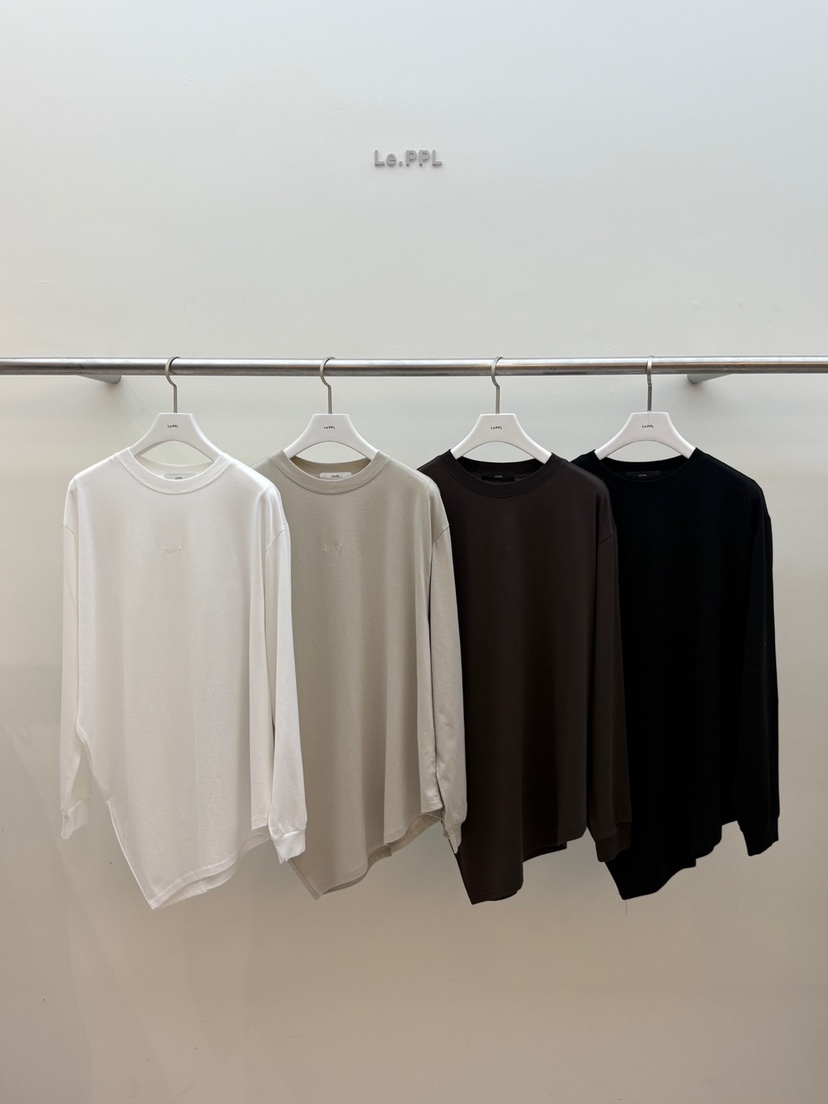 LE-PPL韓國直郵㊣女士新品25秋冬推薦休閑熱賣長袖T恤刺繡LE-PPL長袖T恤圖色3左三色