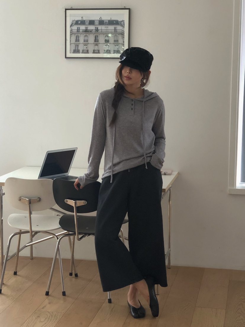ONDO-P韓國直郵㊣女士新品推薦25秋冬職業針織衫連帽衫修身ONDO-P針織衫