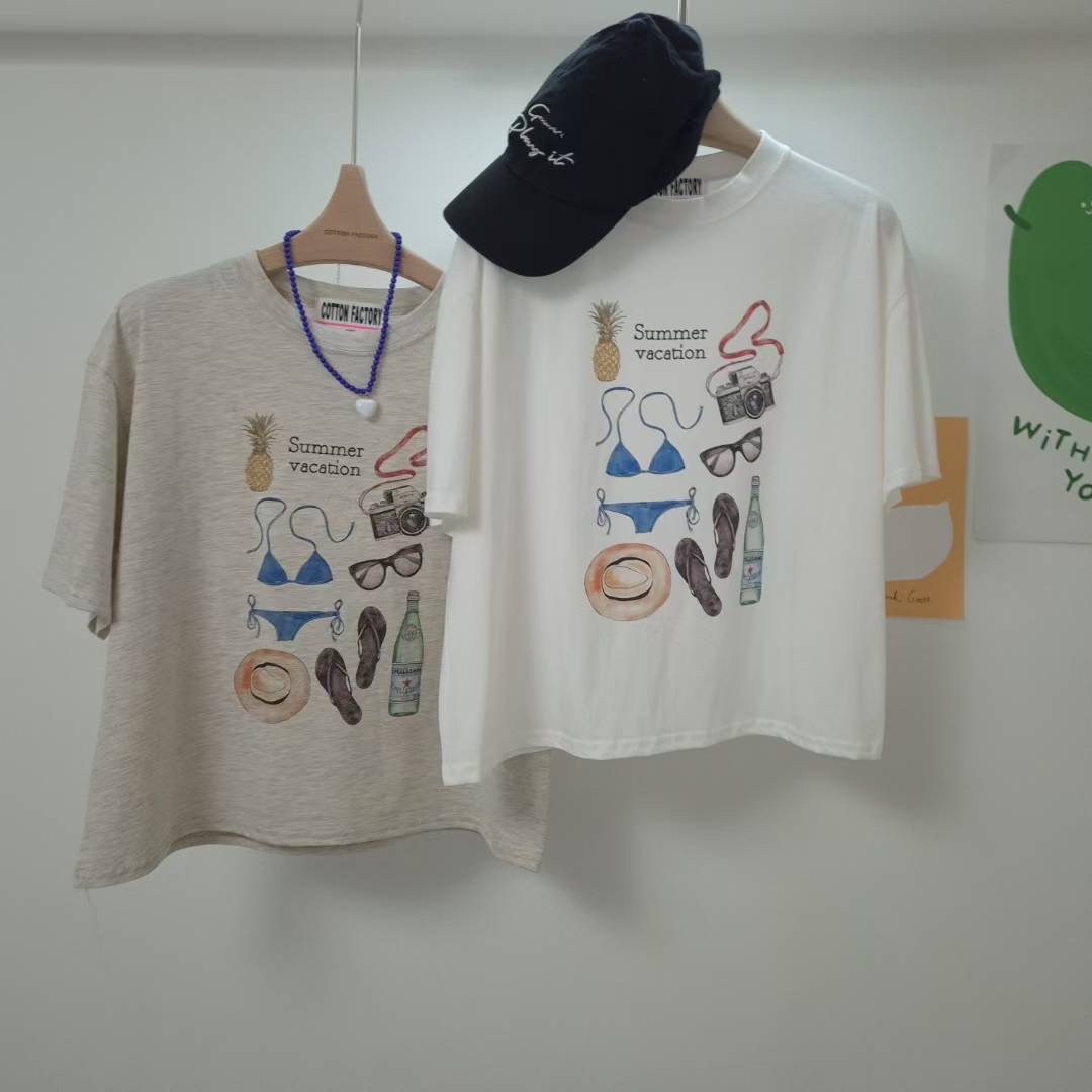 COTTONFACTORY韓國代購㊣女裝新品休閑職業推薦時尚熱賣T恤COTTONFACTORYT恤
