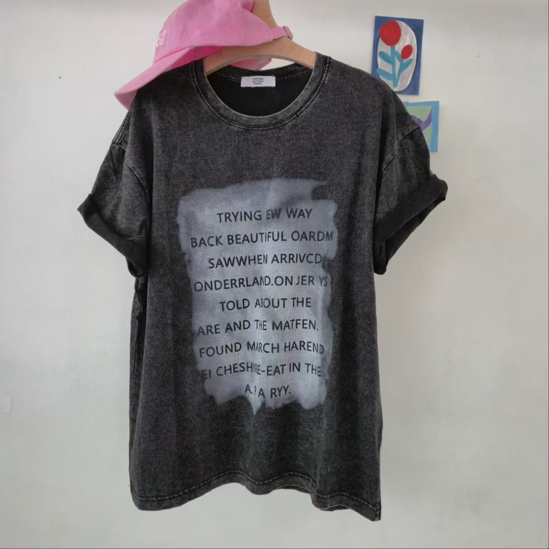 COTTONFACTORY韓國代購㊣女裝新款休閑時尚真品熱賣T恤復古COTTONFACTORYT恤