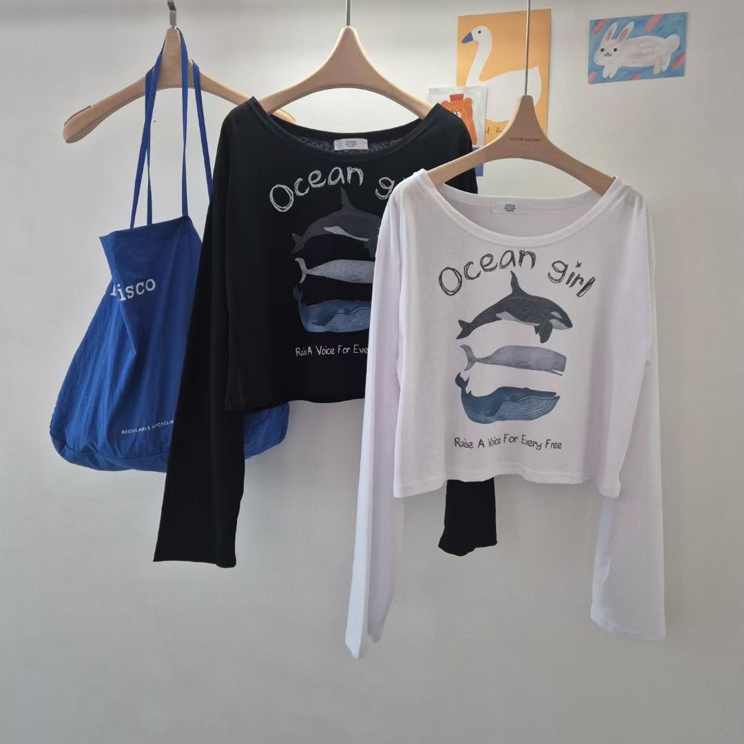COTTONFACTORY韓國代購㊣女士新品熱賣真品推薦25秋冬長袖T恤COTTONFACTORY長袖T恤