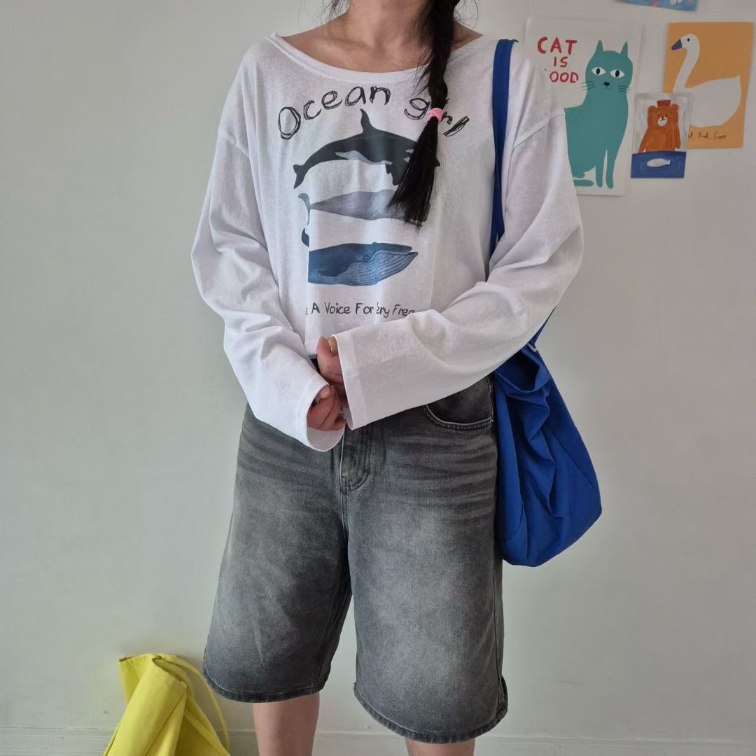 COTTONFACTORY韓國代購㊣女士新品熱賣真品推薦25秋冬長袖T恤COTTONFACTORY長袖T恤圖色1
