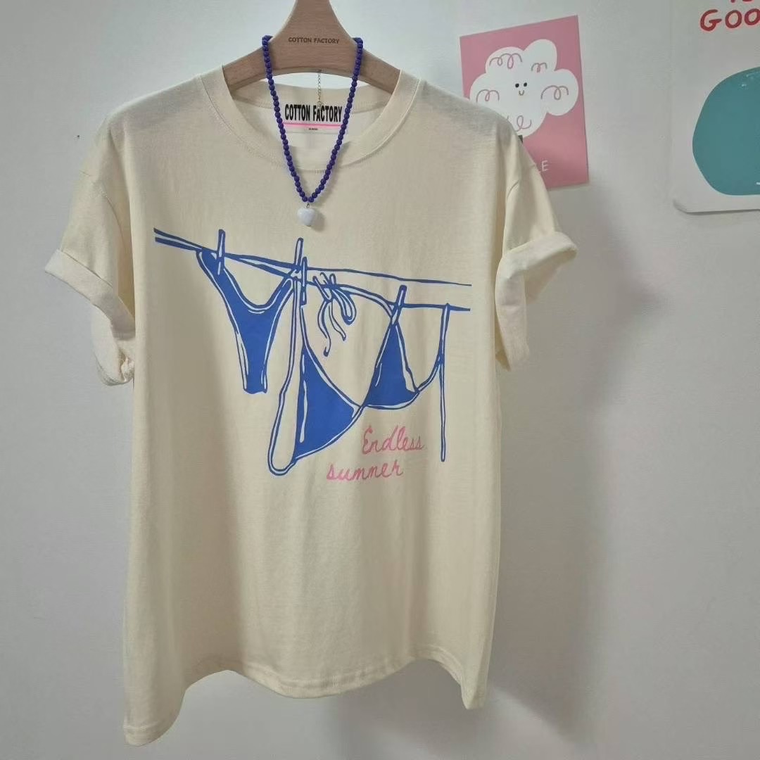 COTTONFACTORY東大門㊣直郵女士新款真品休閑推薦25秋冬T恤COTTONFACTORYT恤圖色1