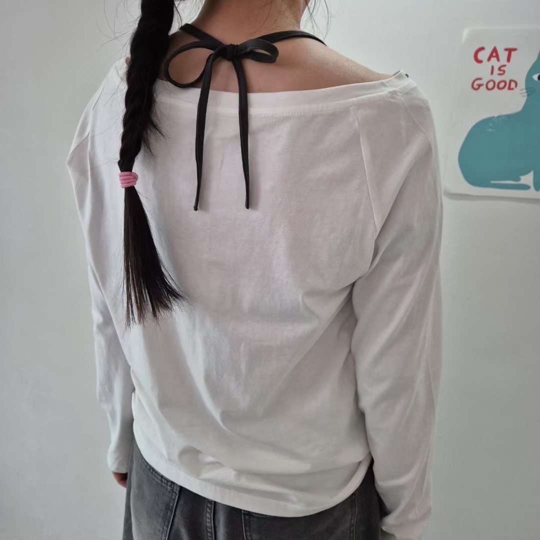 COTTONFACTORY韓國代購㊣女裝新款真品人氣熱賣長袖T恤船領COTTONFACTORY長袖T恤