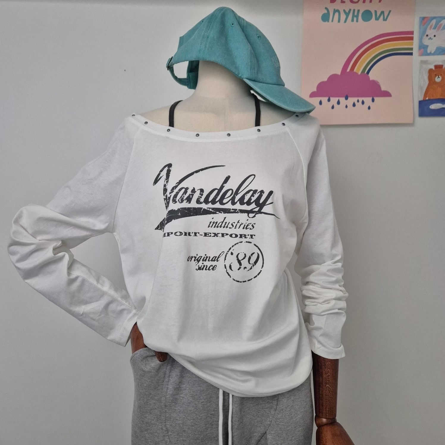 COTTONFACTORY韓國代購㊣女裝新款真品人氣熱賣長袖T恤船領COTTONFACTORY長袖T恤圖色1