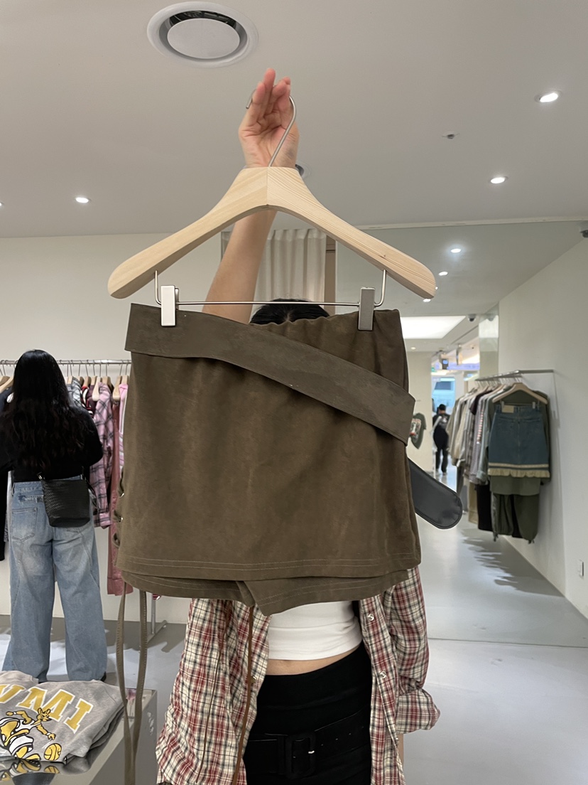 VAULT東大門㊣直郵女士新款休閑推薦真品25秋冬短裙含腰帶套裝VAULT短裙