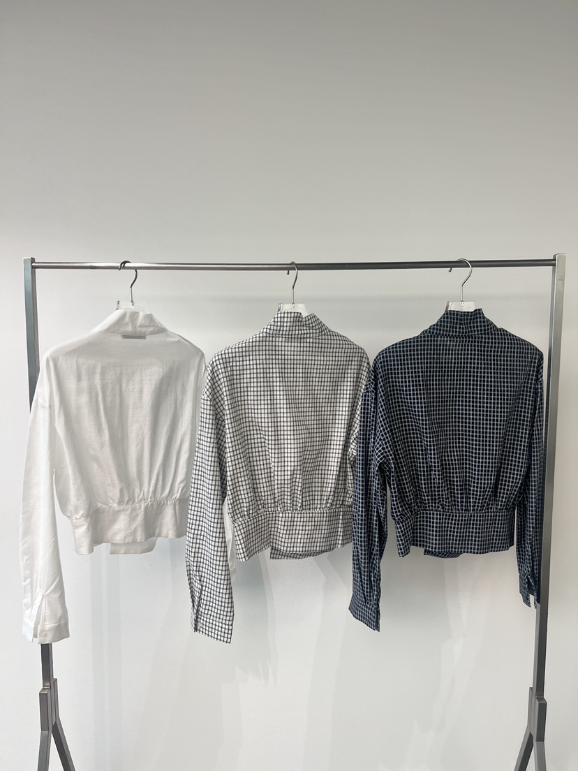FABRIC韓國直郵㊣女士新款推薦真品休閑熱賣襯衫蕾絲衫格紋FABRIC襯衫/蕾絲衫