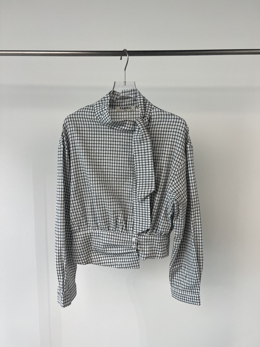 FABRIC韓國直郵㊣女士新款推薦真品休閑熱賣襯衫蕾絲衫格紋FABRIC襯衫/蕾絲衫圖色2