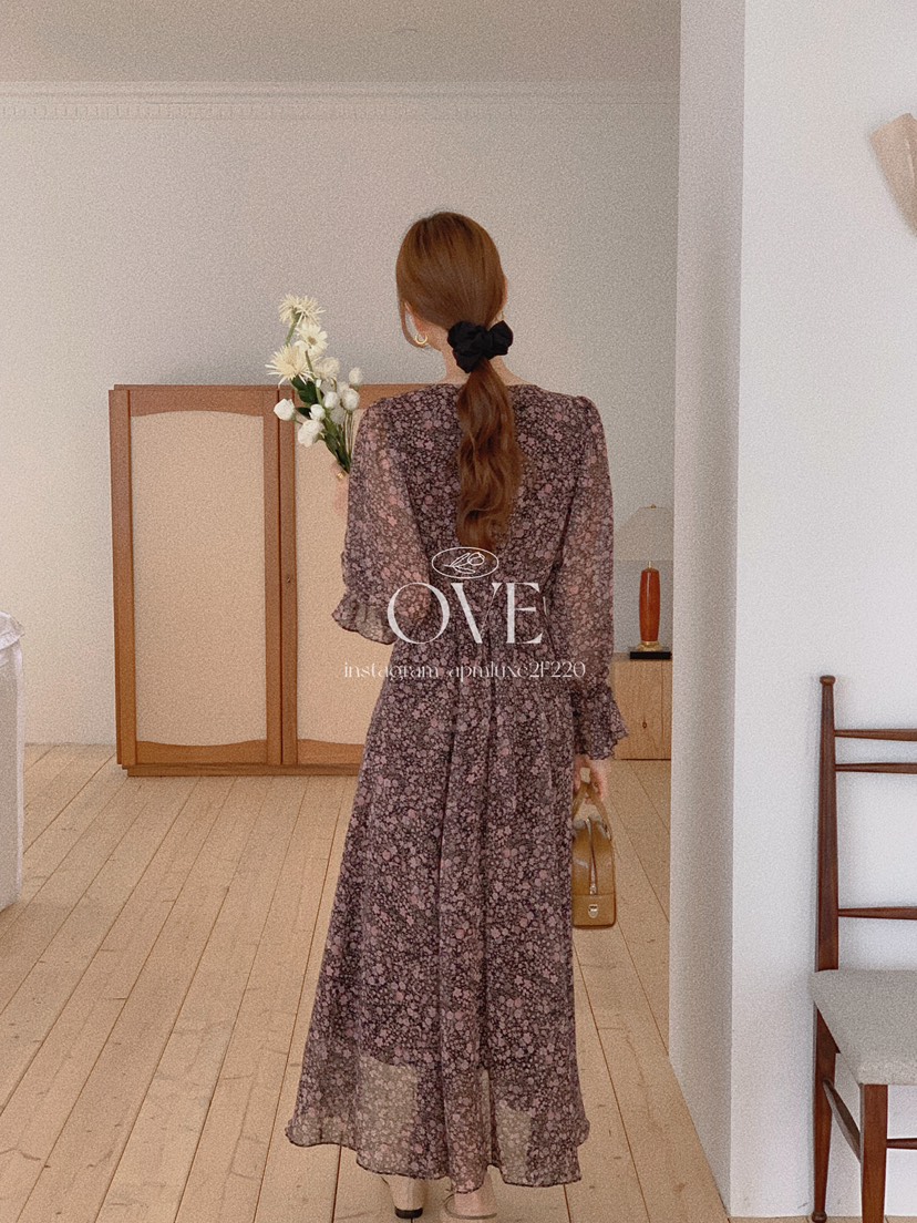 OVE東大門㊣直郵女士新品25秋冬熱賣休閑人氣真品連衣裙荷葉邊OVE連衣裙