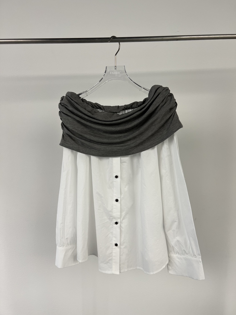 FABRIC韓國代購㊣女士新品休閑職業人氣真品時尚襯衫蕾絲衫FABRIC襯衫/蕾絲衫