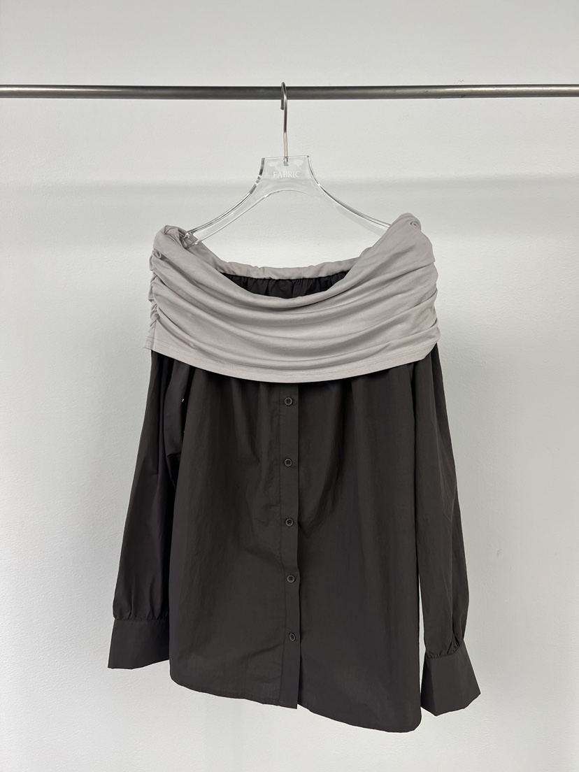 FABRIC韓國代購㊣女士新品休閑職業人氣真品時尚襯衫蕾絲衫FABRIC襯衫/蕾絲衫圖色2