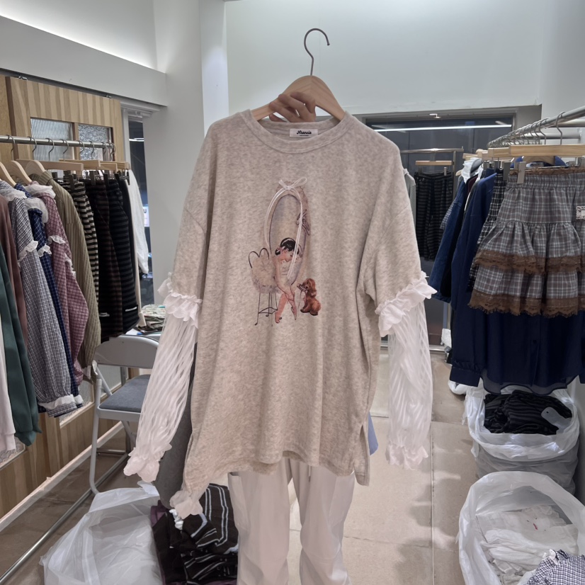 ARANCIA韓國直郵㊣女裝新品時尚人氣推薦真品長袖T恤假兩件ARANCIA長袖T恤圖色2