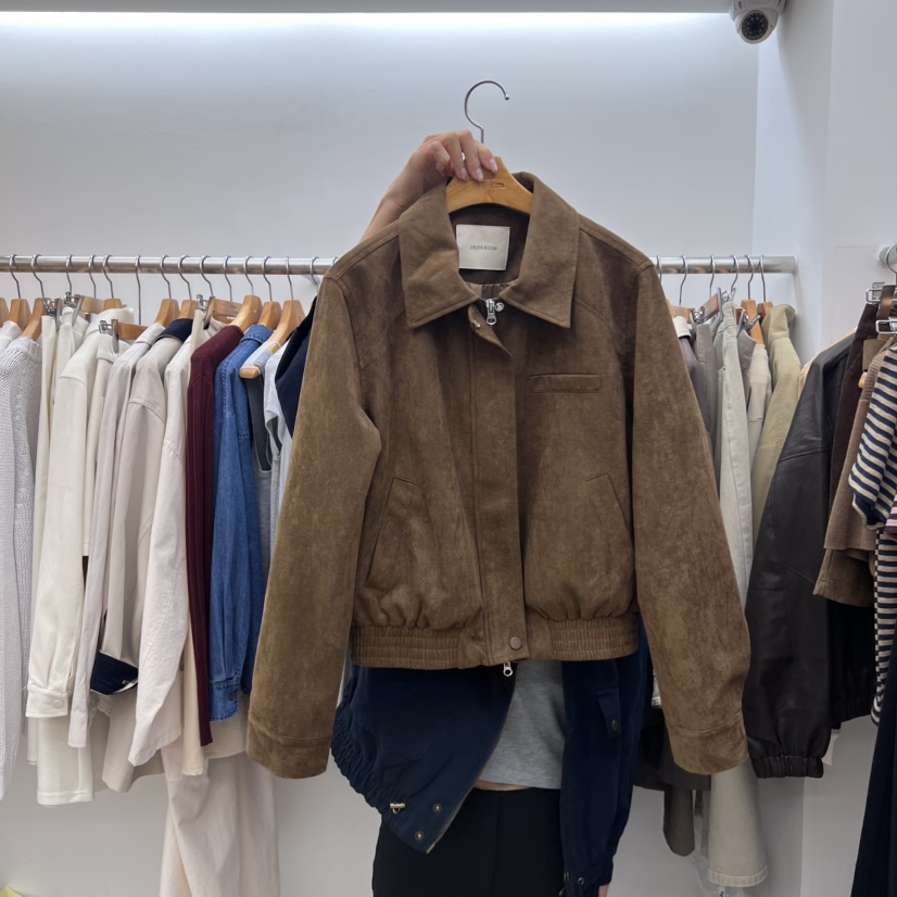 DRESS ROOM東大門㊣代購女士新品熱賣真品人氣職業夾克絨面革DRESS ROOM夾克