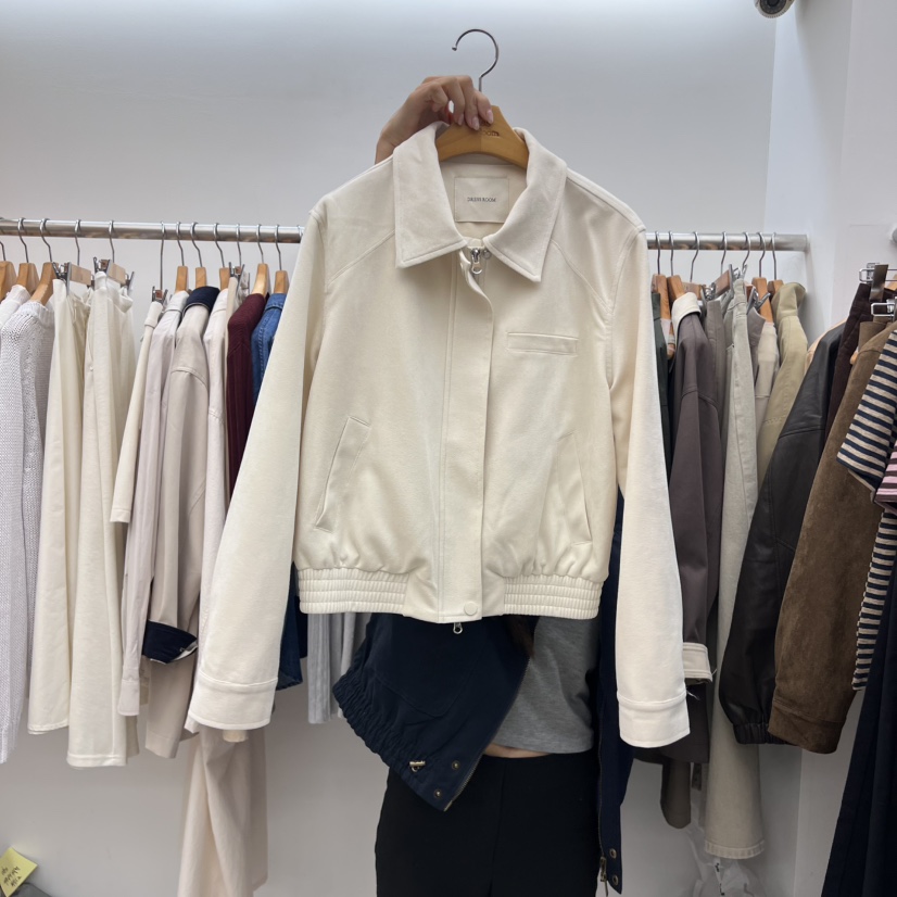 DRESS ROOM東大門㊣代購女士新品熱賣真品人氣職業夾克絨面革DRESS ROOM夾克圖色2