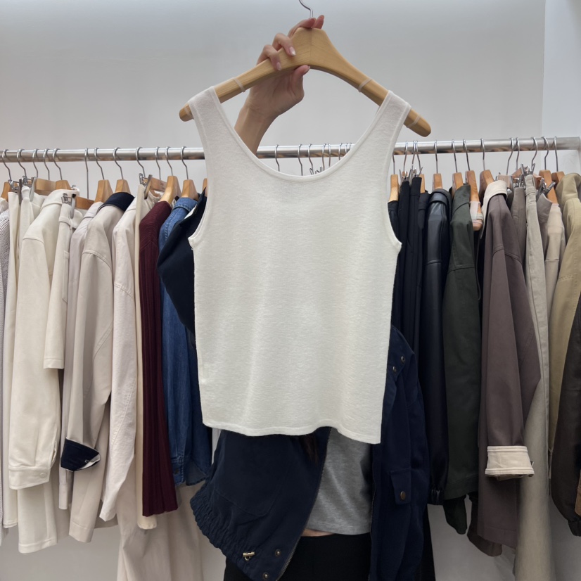 DRESS ROOM東大門㊣直郵女裝新品推薦休閑職業吊帶背心羊絨DRESS ROOM吊帶/背心