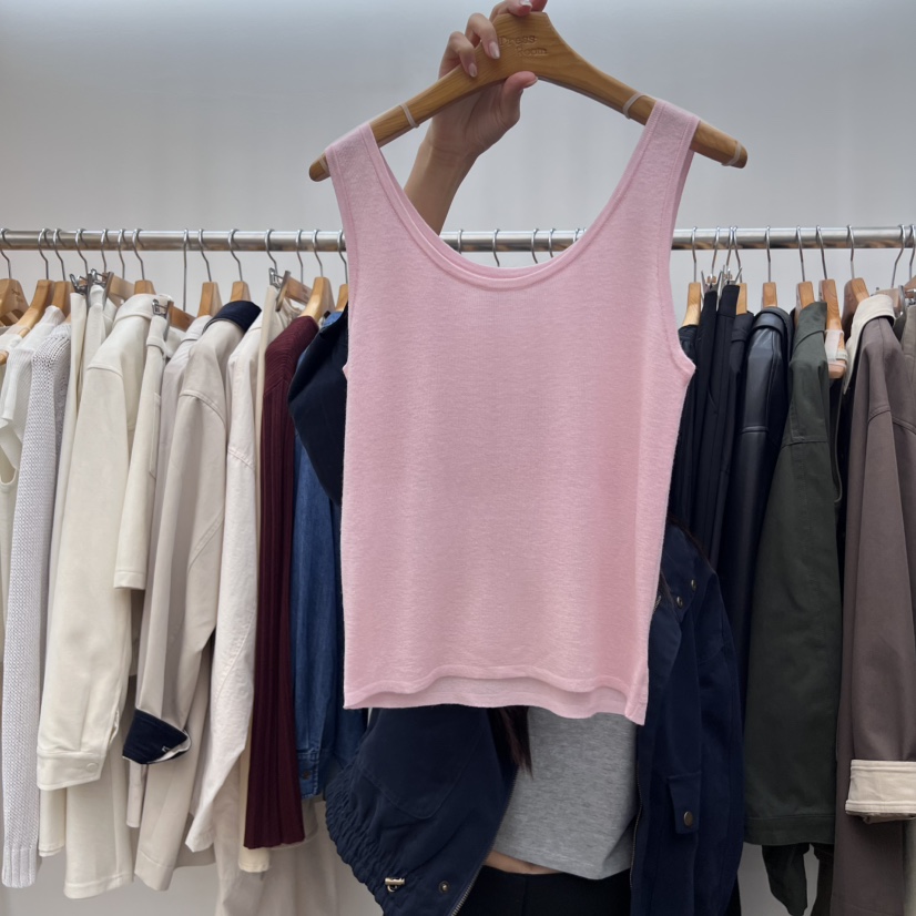 DRESS ROOM東大門㊣直郵女裝新品推薦休閑職業吊帶背心羊絨DRESS ROOM吊帶/背心圖色2