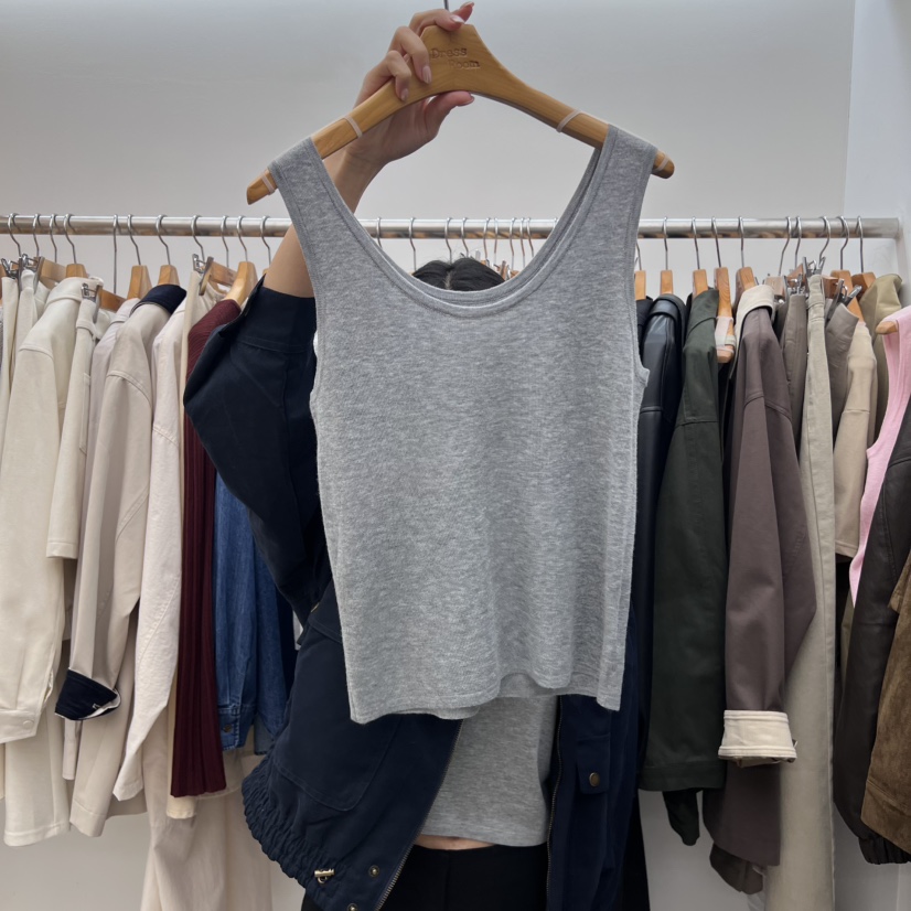 DRESS ROOM東大門㊣直郵女裝新品推薦休閑職業吊帶背心羊絨DRESS ROOM吊帶/背心圖色3