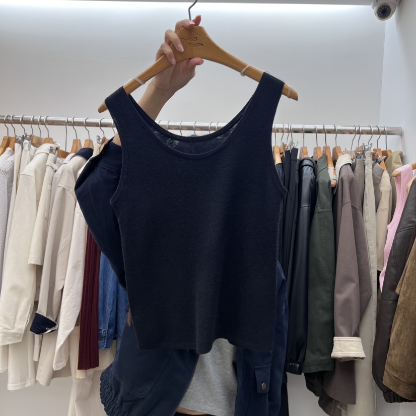 DRESS ROOM東大門㊣直郵女裝新品推薦休閑職業吊帶背心羊絨DRESS ROOM吊帶/背心圖色4