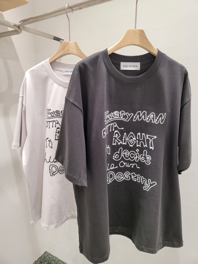 THE OTHER東大門㊣實拍女裝新品人氣25秋冬時尚真品T恤刺繡THE OTHERT恤