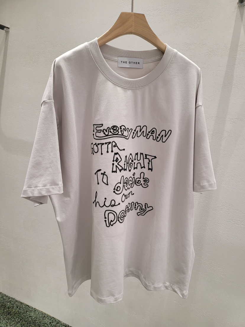 THE OTHER東大門㊣實拍女裝新品人氣25秋冬時尚真品T恤刺繡THE OTHERT恤