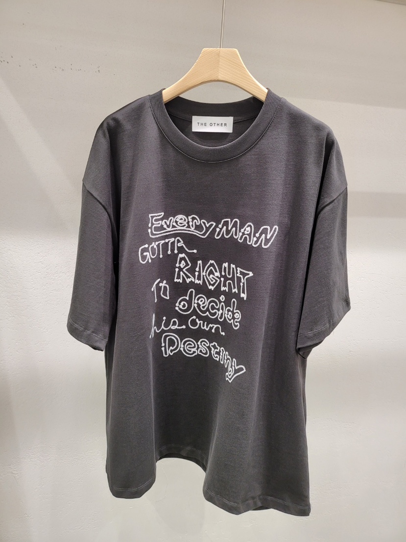 THE OTHER東大門㊣實拍女裝新品人氣25秋冬時尚真品T恤刺繡THE OTHERT恤圖色2