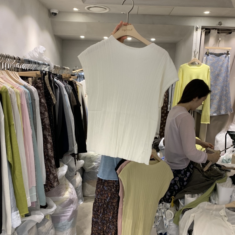 LOGROAD韓國代購㊣女裝新款25秋冬真品休閑時尚人氣針織衫褶皺LOG ROAD針織衫圖色1