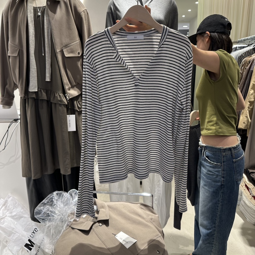 LIL韓國代購㊣女裝新款時尚推薦25秋冬休閑熱賣人氣長袖T恤LIL長袖T恤圖色1