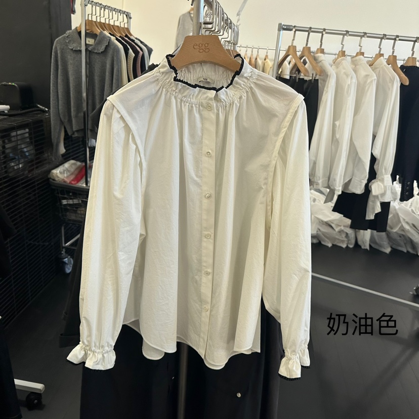 EGG韓國代購㊣女士新款時尚熱賣休閑25秋冬真品職業襯衫蕾絲衫EGG-訂貨周期長襯衫/蕾絲衫