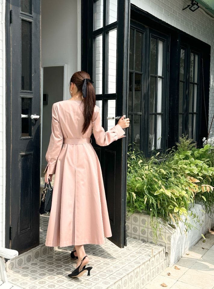 CATS東大門㊣直郵女士新品25秋冬時尚人氣推薦連衣裙含腰帶CAT.S連衣裙