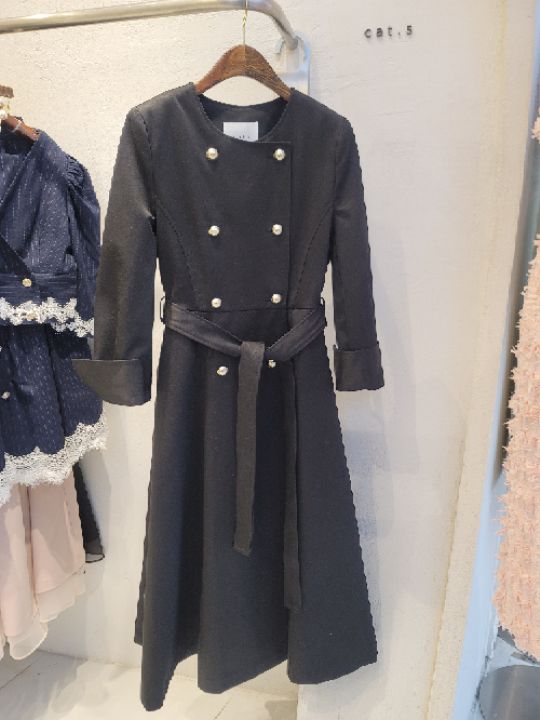 CATS東大門㊣直郵女士新品25秋冬時尚人氣推薦連衣裙含腰帶CAT.S連衣裙