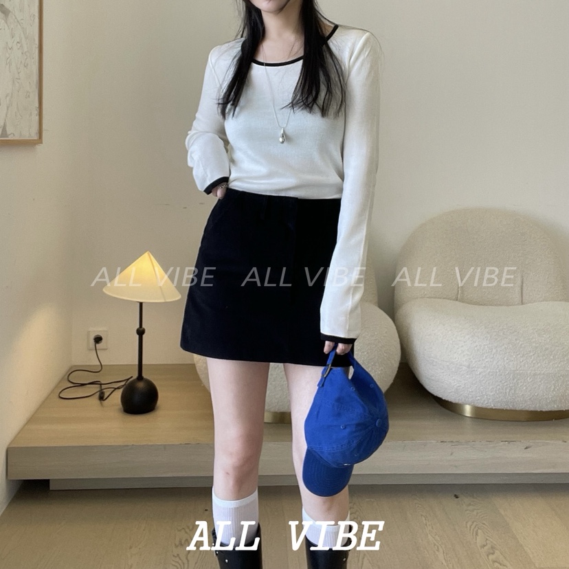ALLVIBE韓國直郵㊣女士新款時尚人氣職業25秋冬熱賣真品短裙ALLVIBE短裙