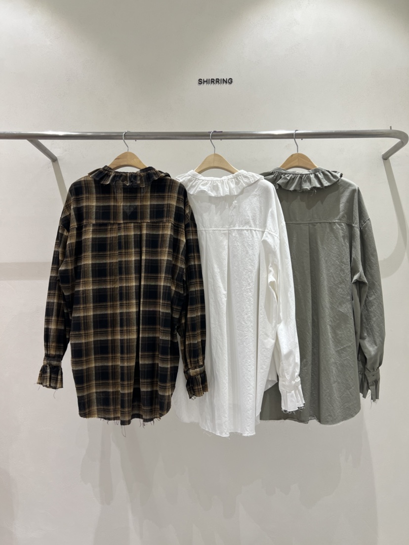 SHIRRING韓國直郵㊣女裝新款休閑時尚25秋冬熱賣襯衫蕾絲衫SHIRRING襯衫/蕾絲衫