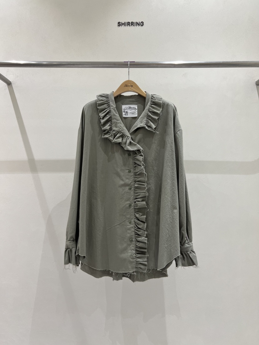 SHIRRING韓國直郵㊣女裝新款休閑時尚25秋冬熱賣襯衫蕾絲衫SHIRRING襯衫/蕾絲衫
