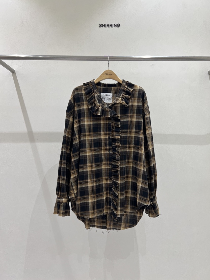 SHIRRING韓國直郵㊣女裝新款休閑時尚25秋冬熱賣襯衫蕾絲衫SHIRRING襯衫/蕾絲衫圖色3
