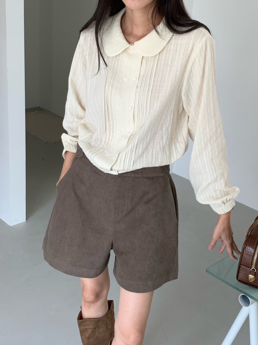 OVER RICH東大門㊣實拍女士新品熱賣職業休閑襯衫蕾絲衫圓領OVER RICH襯衫/蕾絲衫