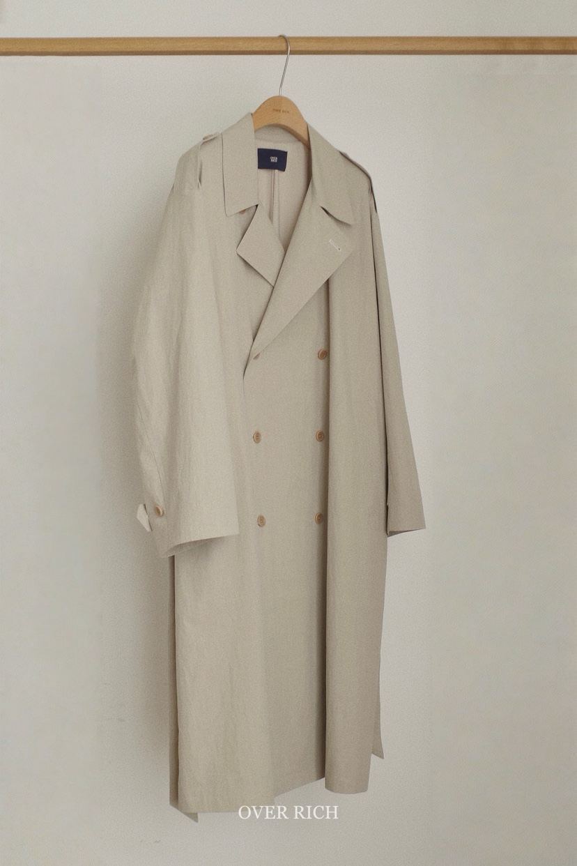 OVER RICH東大門㊣代購女裝新品25秋冬休閑時尚熱賣長款風衣OVER RICH長款風衣圖色1