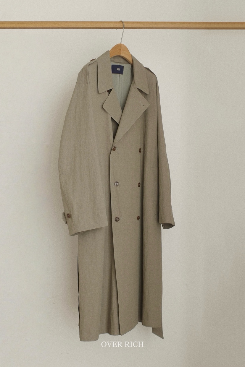 OVER RICH東大門㊣代購女裝新品25秋冬休閑時尚熱賣長款風衣OVER RICH長款風衣圖色3