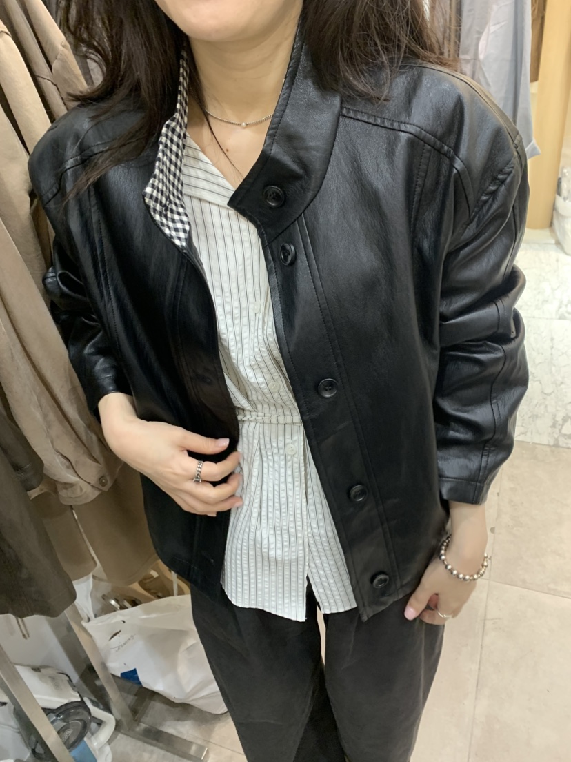 DARAK東大門㊣代購女士新品真品休閑人氣熱賣推薦夾克皮革格紋DARAK夾克