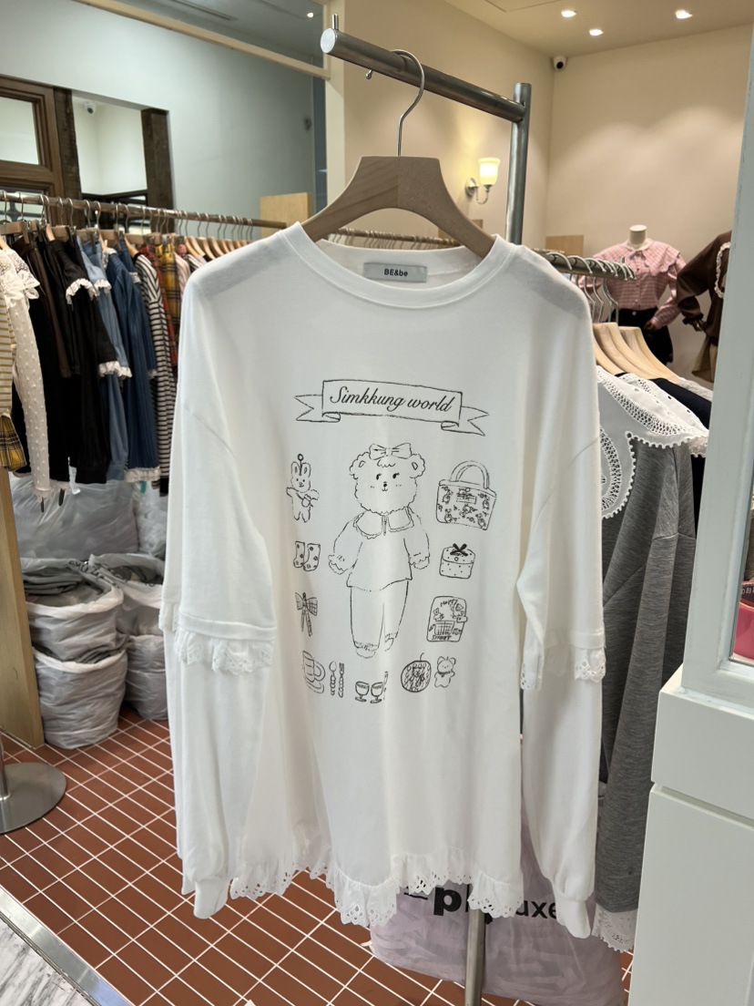 BE&BE韓國直郵㊣女裝新款職業真品時尚休閑推薦長袖T恤BE&be長袖T恤