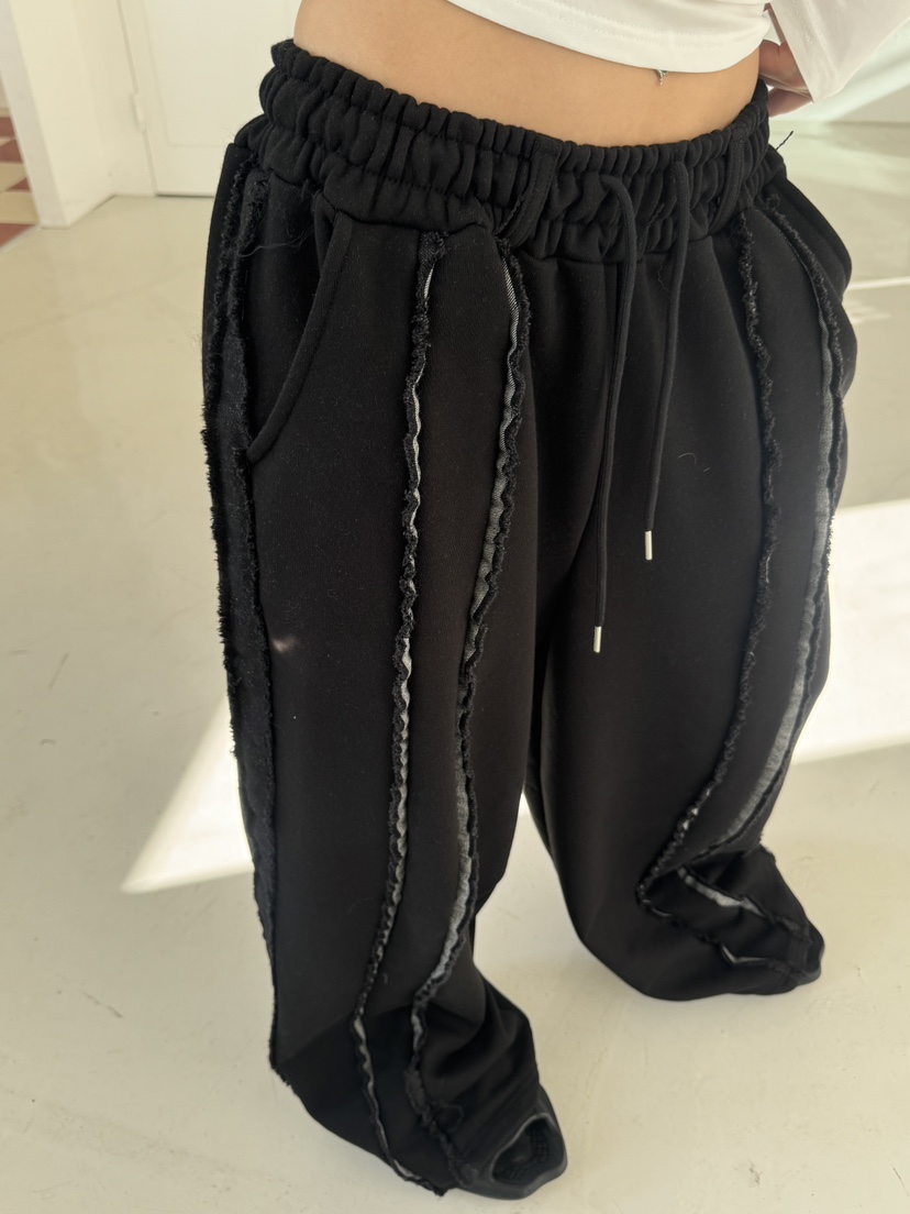 SEEOT韓國代購㊣女裝新品職業熱賣真品推薦休閑褲男女同款綁帶GGD休閑褲