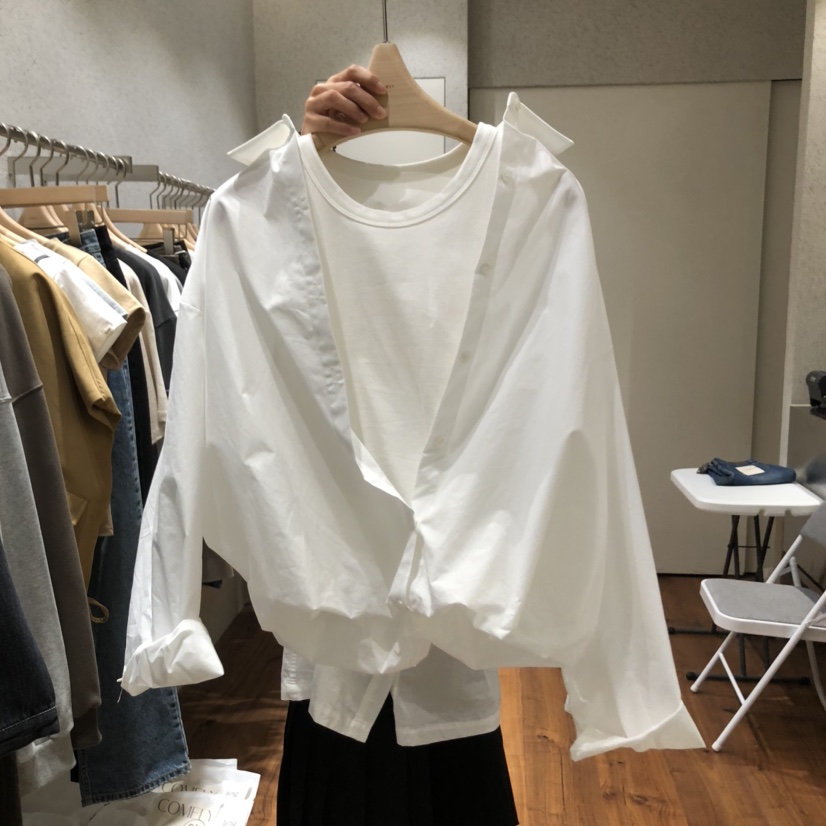 COMELY東大門㊣直郵女士新款人氣推薦真品襯衫蕾絲衫假兩件COMELY襯衫/蕾絲衫