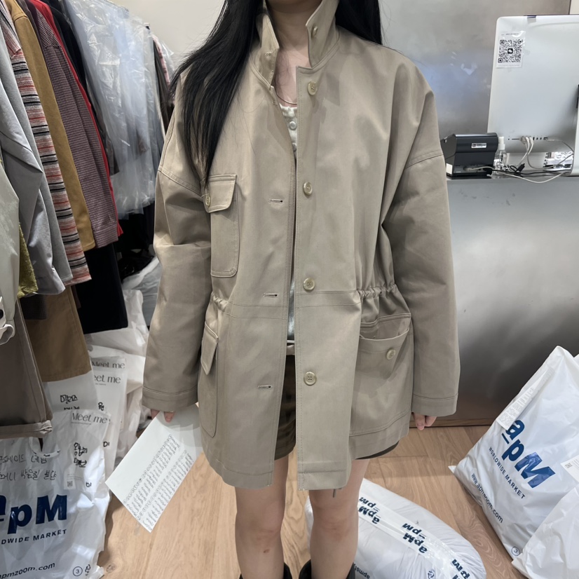 MEET ME東大門㊣直郵女士新品25秋冬熱賣時尚夾克斜紋布口袋MEET ME夾克
