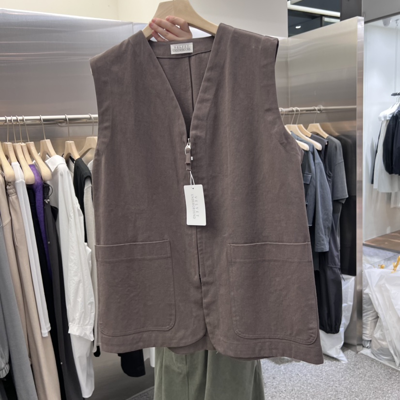 VELVET UNDERGROUND東大門㊣代購女士新品25秋冬馬甲不含內搭拉鏈棉質VELVET UNDERGROUND馬甲圖色2
